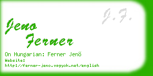 jeno ferner business card